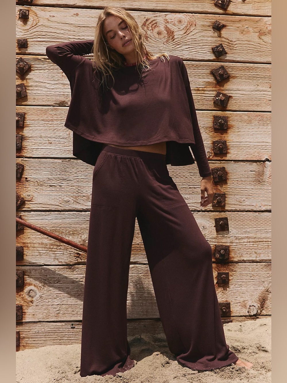 (FP-80) Free People Good Feels Long Pant Set